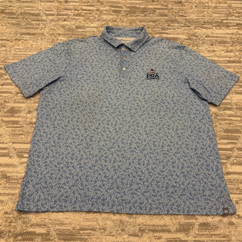 Peter Millar Seaside Polo Men’s XL PGA Southern Hills Sharks All Over Print